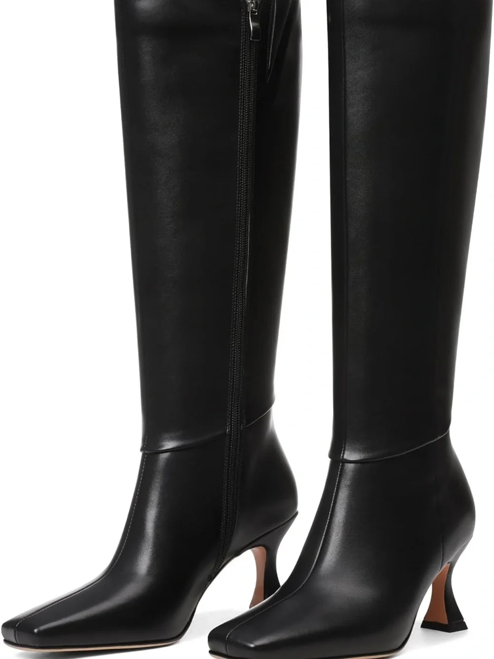 Vomira Women's Black Knee-High Leather Boot